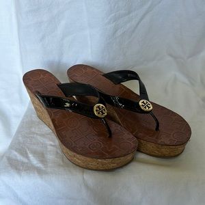 Tory Burch Cork Wedge Thong Sandals